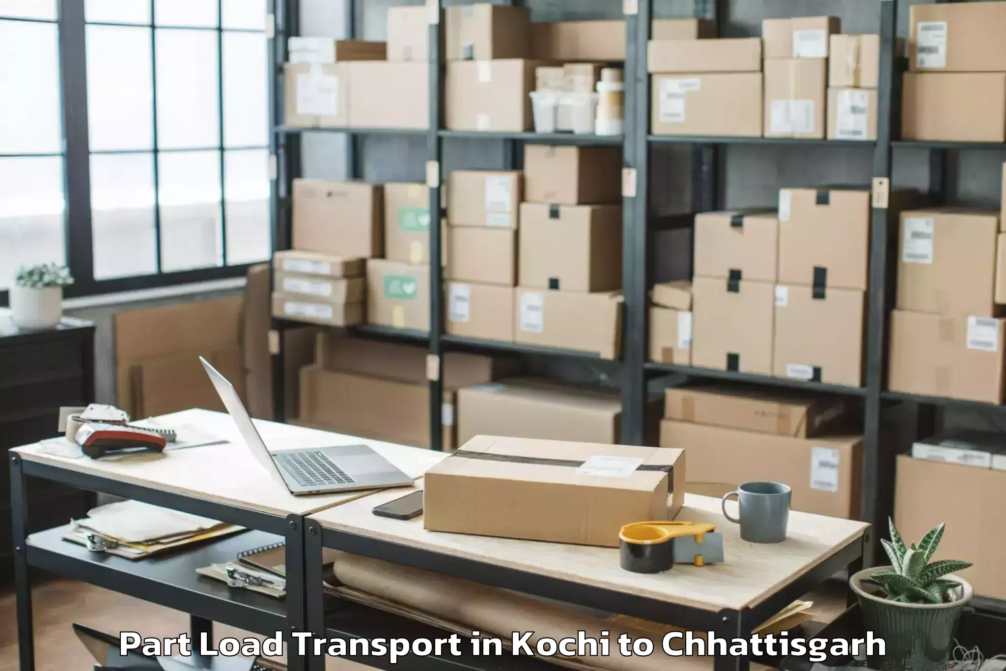 Book Kochi to Iit Bhilai Part Load Transport Online